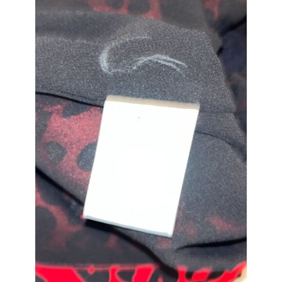 Lucy Paris Red/Black Leopard Print Long Sleeve Deep V-Neck Bodysuit Women's S - Picture 8 of 11